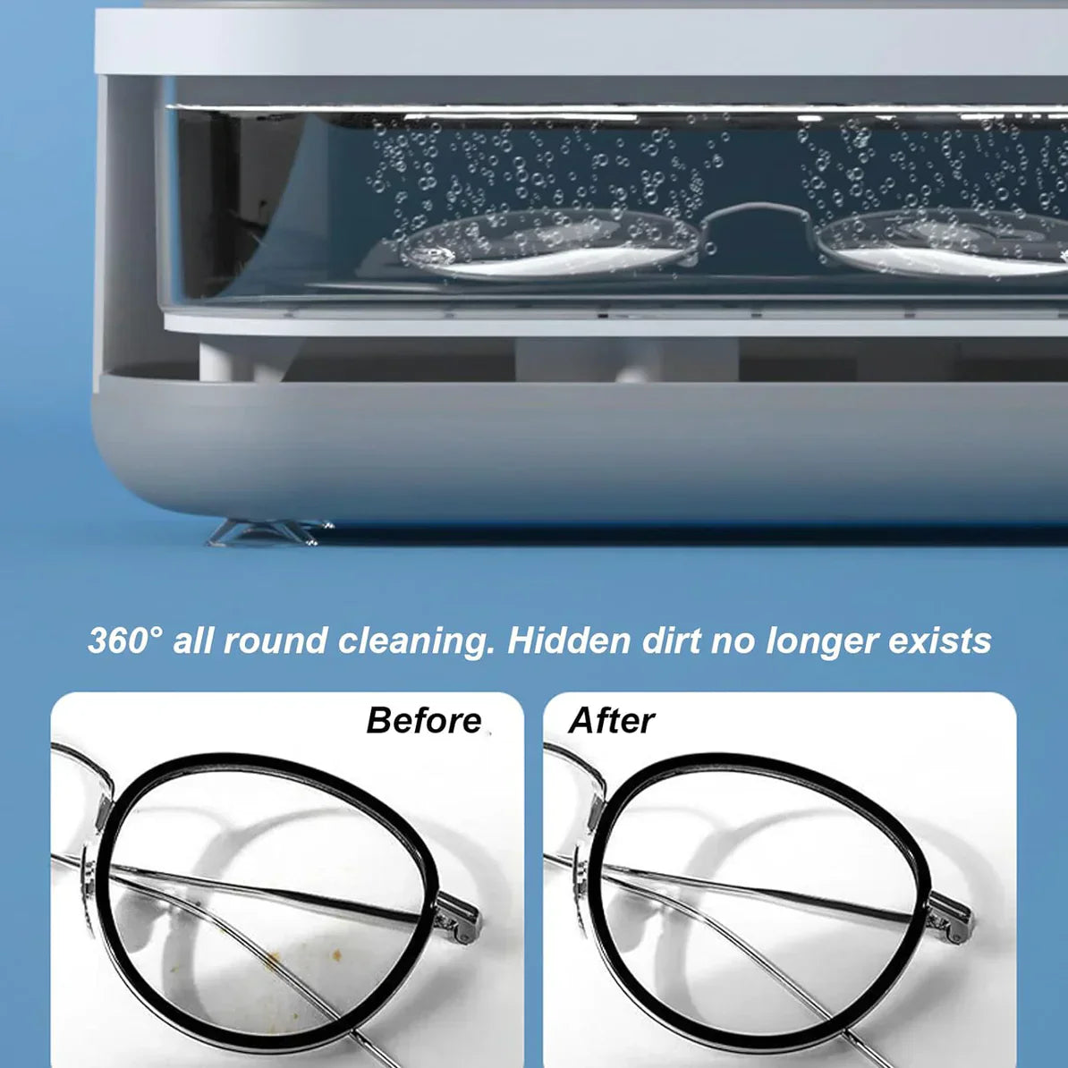 Ultrasonic Mini Household Cleaning Machine for Jewellery, Eyeglasses, Rings,Coins