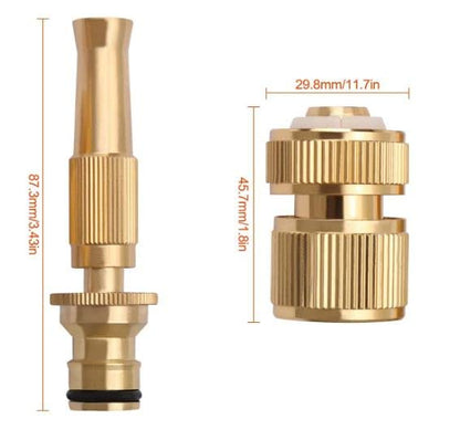 Brass Nozzle Water Spray Gun Jet Hose Nozzles Pipe High Pressure For Car, Bike, Window Cleaning Sprayer And Plants Gardening Washing