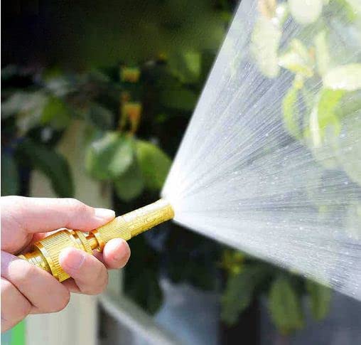 Brass Nozzle Water Spray Gun Jet Hose Nozzles Pipe High Pressure For Car, Bike, Window Cleaning Sprayer And Plants Gardening Washing