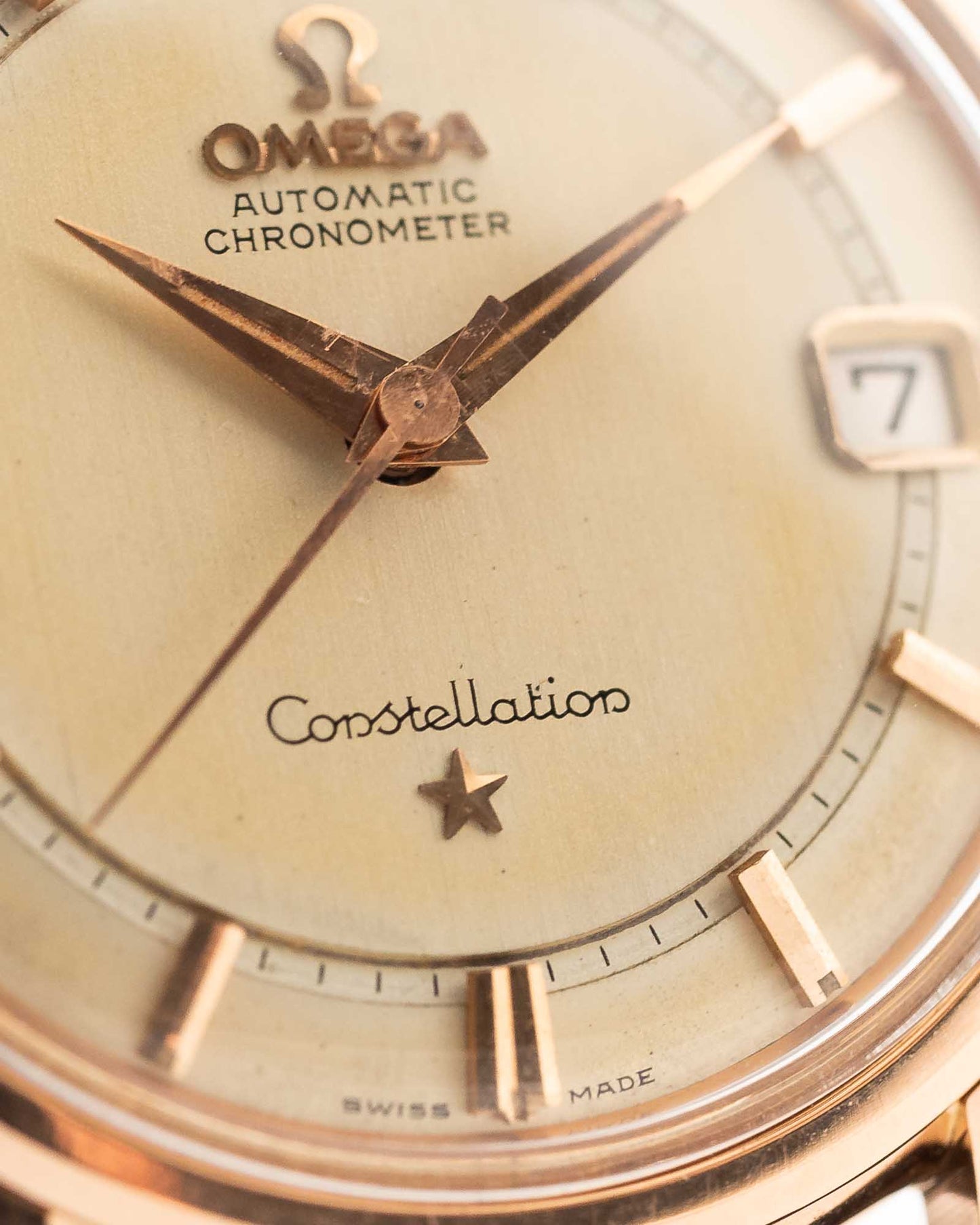 Omega Constellation Railroad 18k Rose 1960s