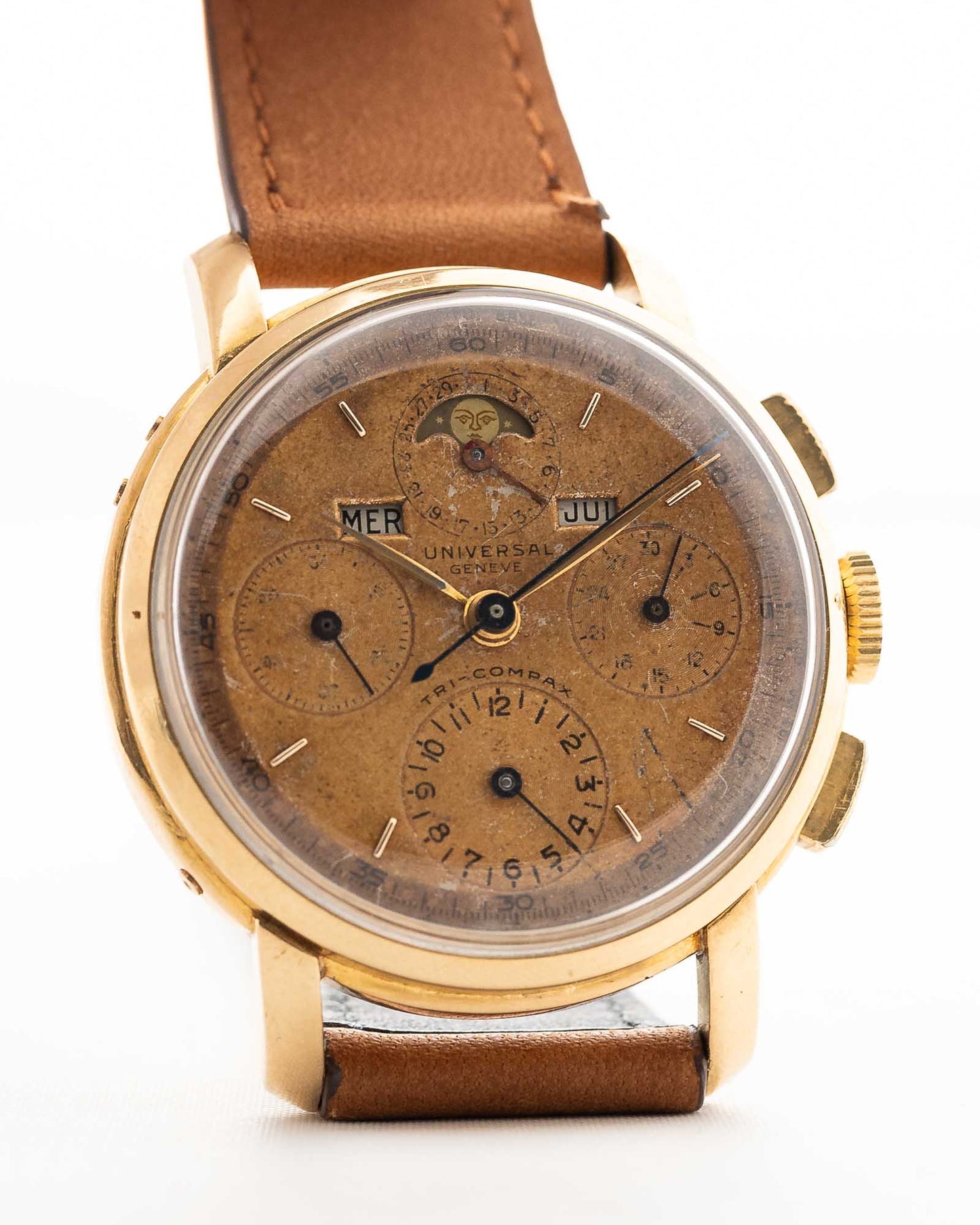 Universal Geneve 12554 Tri Compax 18k 1940s