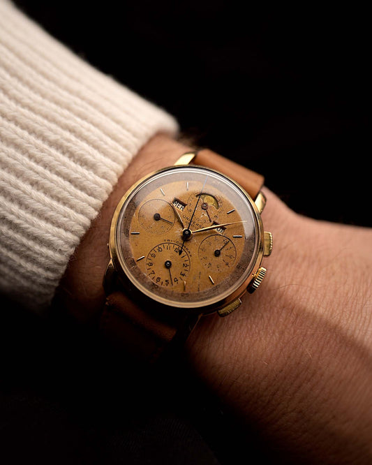 Universal Geneve 12554 Tri Compax 18k 1940s